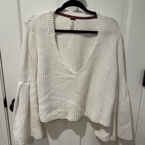 Free People Cropped Bell Sleeve Sweater